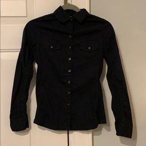 Black Long Sleeve Button Down - XS